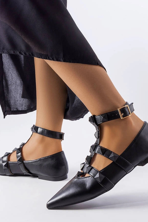 Čierne balerínky s efektnou Blur sponou