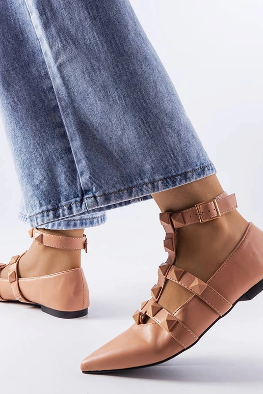 Béžové balerínky s pútavou Blur sponou