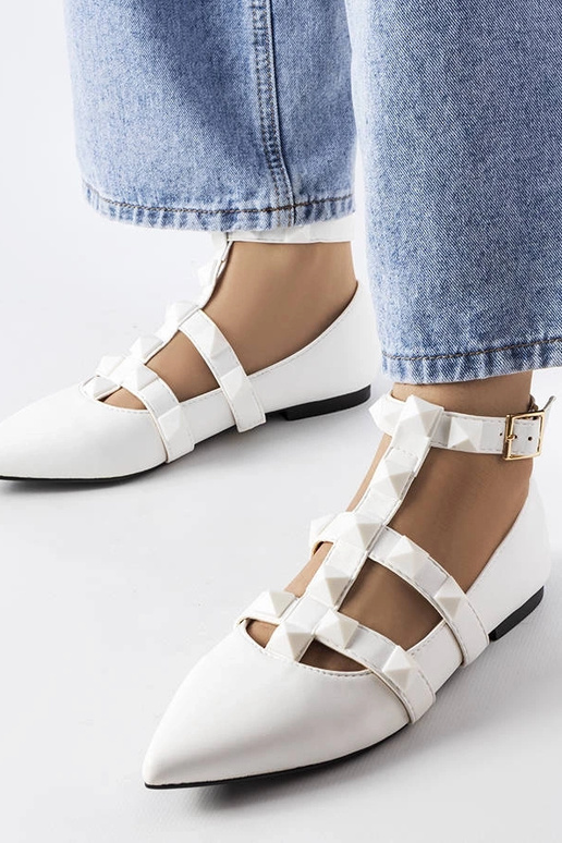 Biele balerínky s efektnou Blur sponou