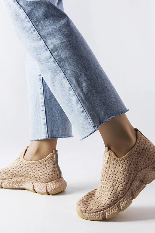 Béžové športové tenisky Obenor slip-on