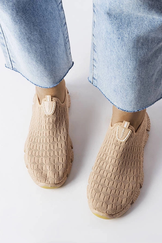 Béžové športové tenisky Obenor slip-on