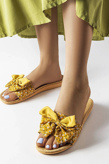 Žlté šľapky s mašličkou,...