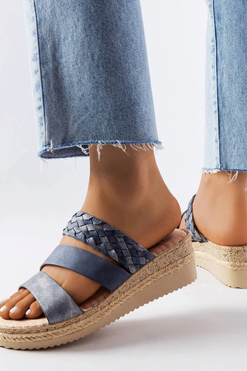 Modré sandále Boston Wedge