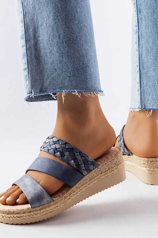 Modré sandále Boston Wedge