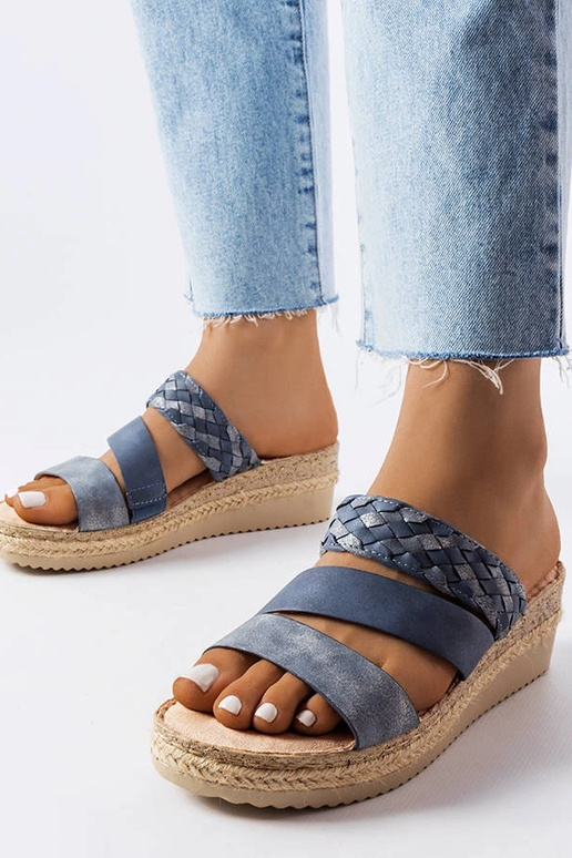 Modré sandále Boston Wedge