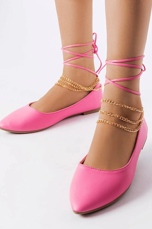 Ružové balerínky s ozdobným zapínaním...