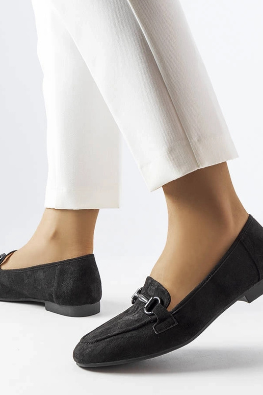 Čierne semišové dámske mokasíny s...