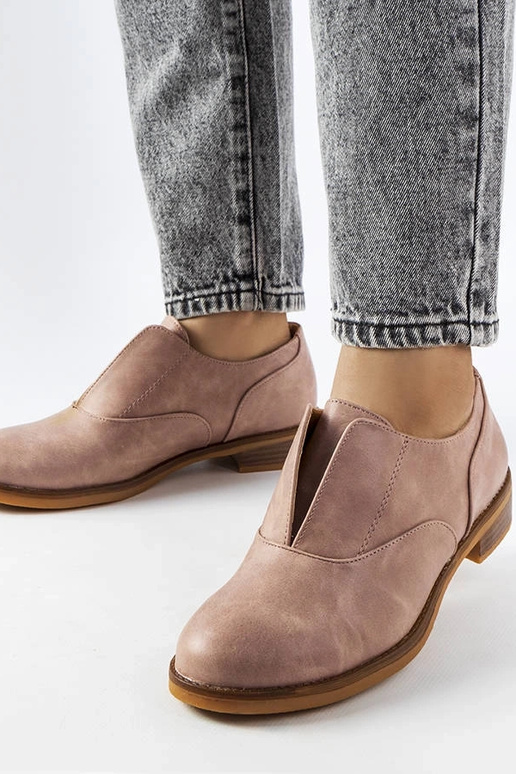 Ružové poltopánky z umelej kože Burdett