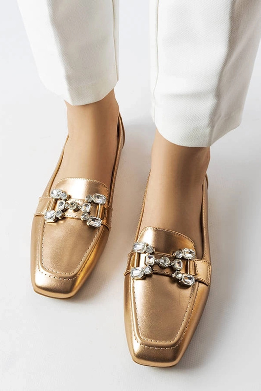 Mokasíny z ružového zlata so zirkónmi...