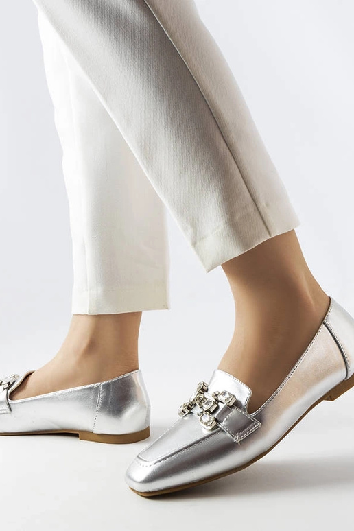 Strieborné mokasíny so zirkónmi Marechal