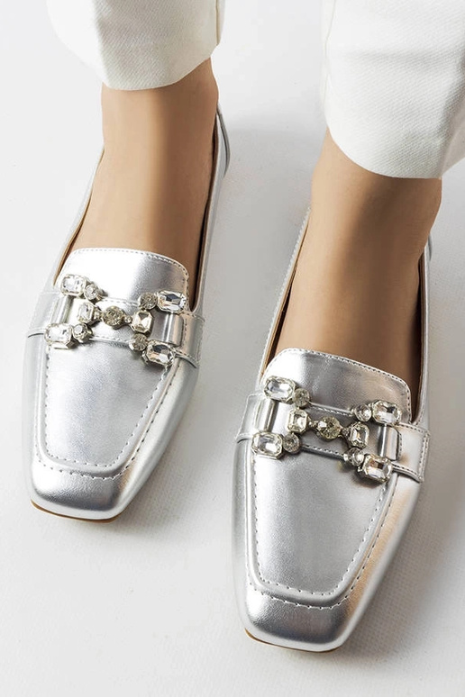 Strieborné mokasíny so zirkónmi Marechal