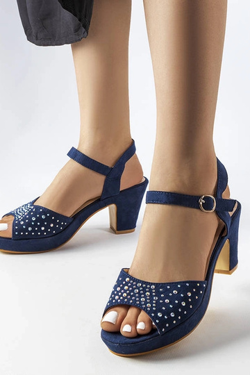 Sandále na podpätku Beltane Navy Blue 2