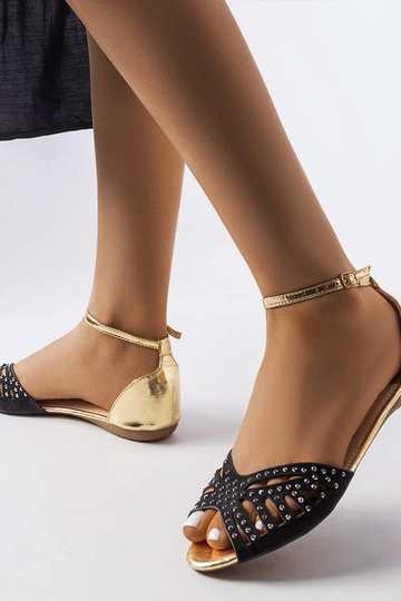 Čierne prelamované sandále... 2