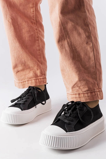 Čierne látkové tenisky na...