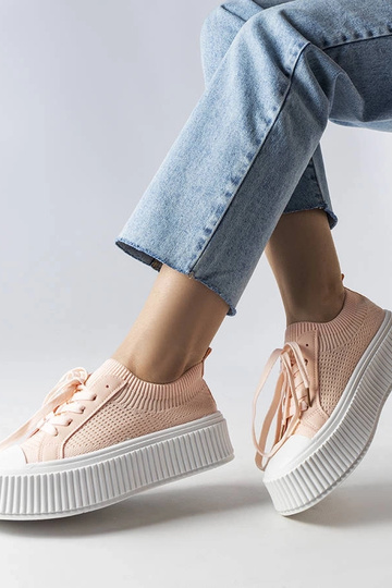 Ružové látkové tenisky na... 2