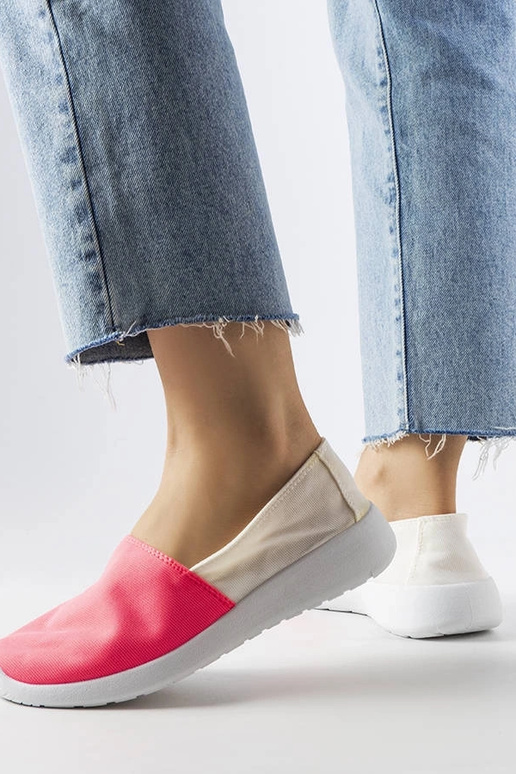 Bielo-ružové nazúvacie tenisky Winding