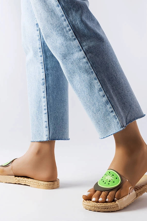 Priehľadné kiwi žabky Foddie