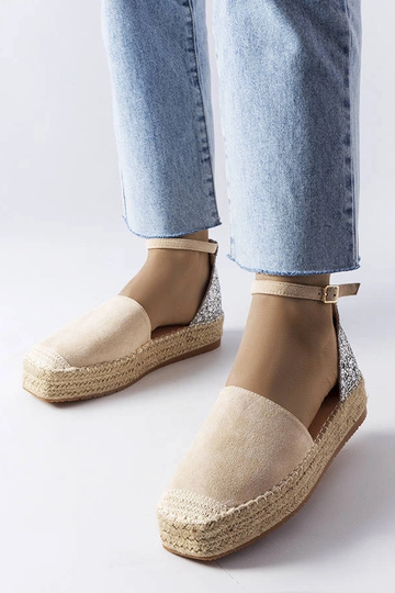 Béžové espadrilky s trblietavou vložkou Myasia