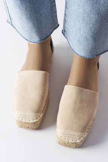 Béžové espadrilky s trblietavou vložkou Myasia 2