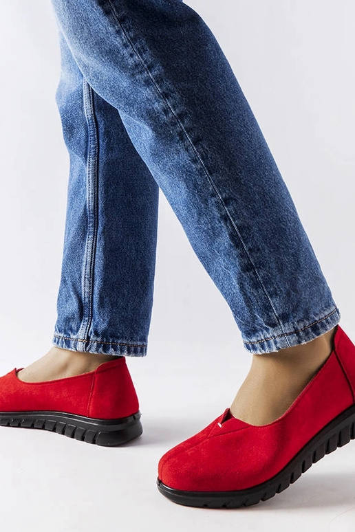 Červené ľahké mokasíny Kheda