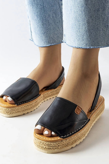 Čierne espadrilky na platforme, „Sadbera"