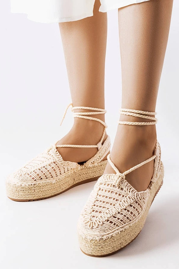 Pieskové šnurovacie espadrilky, „Partenia" 2