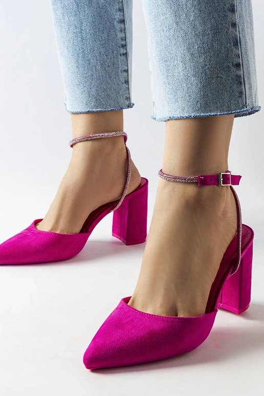 Ružové lodičky Stella s blokovým...