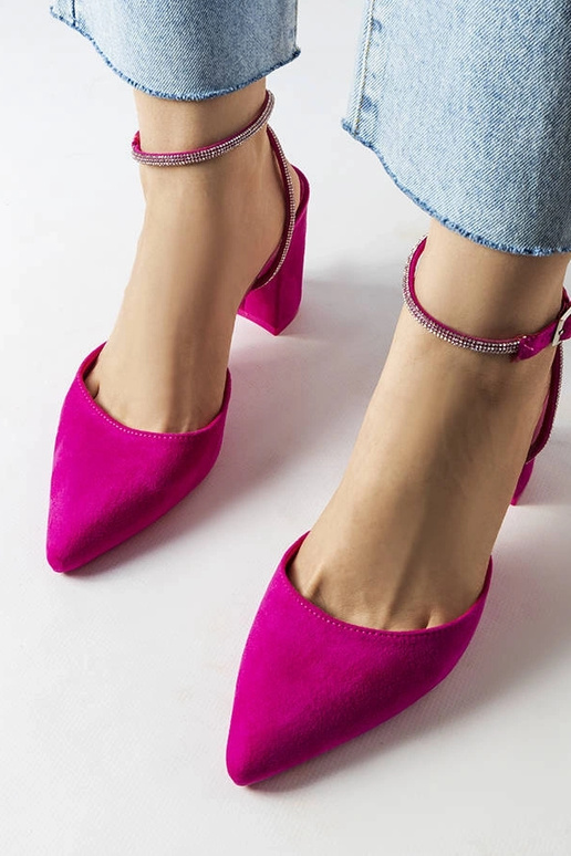 Ružové lodičky Stella s blokovým...