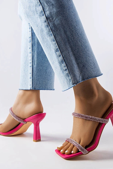 Ružové mulice Evelina na...