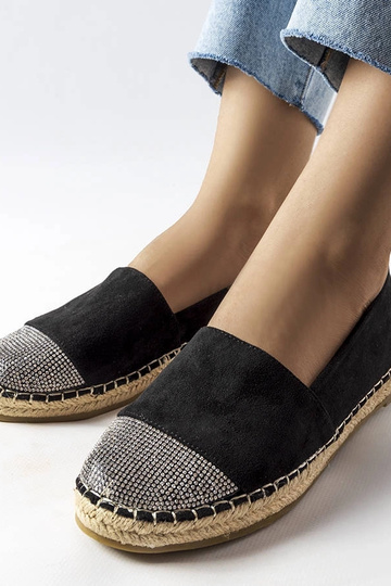 Dámske čierne ploché slip-on espadrilky Magali 2