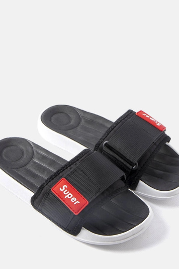 Alley Black nastaviteľné pánske žabky na suchý zips