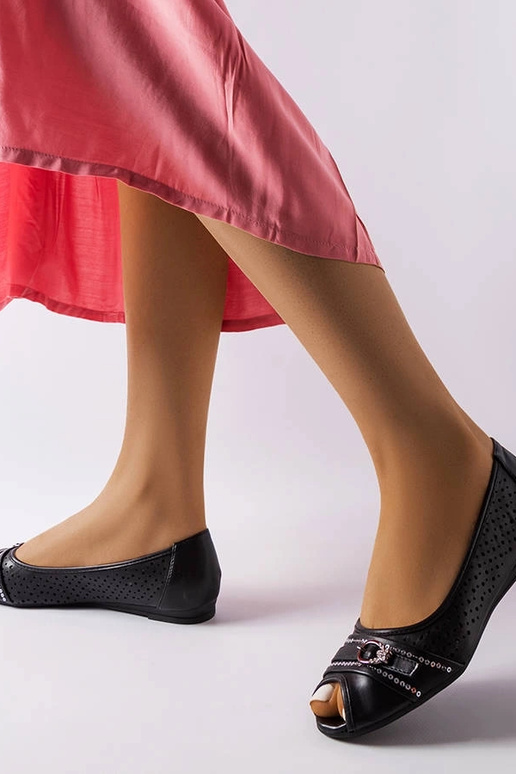 Čierne prelamované balerínky so...