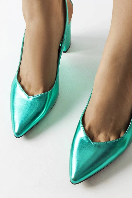 Zelené lodičky Wechsler s otvorenou...