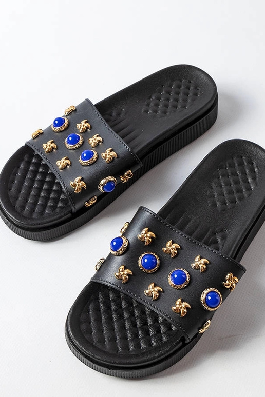 Čierne zdobené žabky Montesarchio