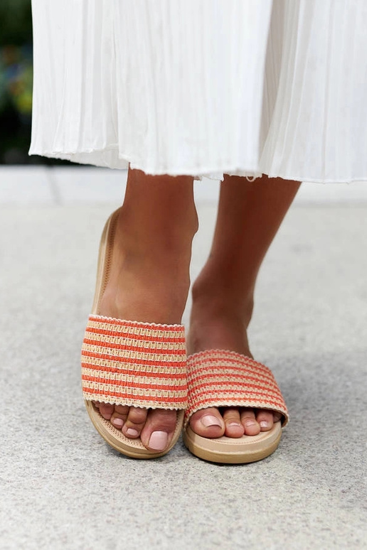 Oranžové pletené žabky Capovalle