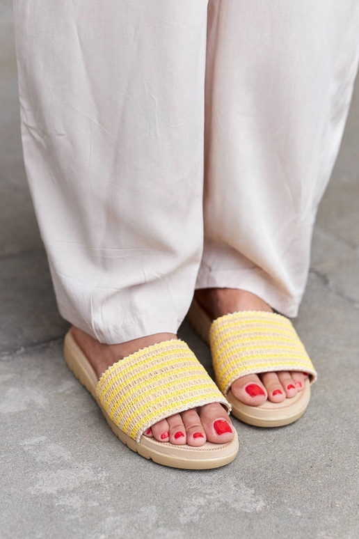 Žlté pletené žabky Capovalle