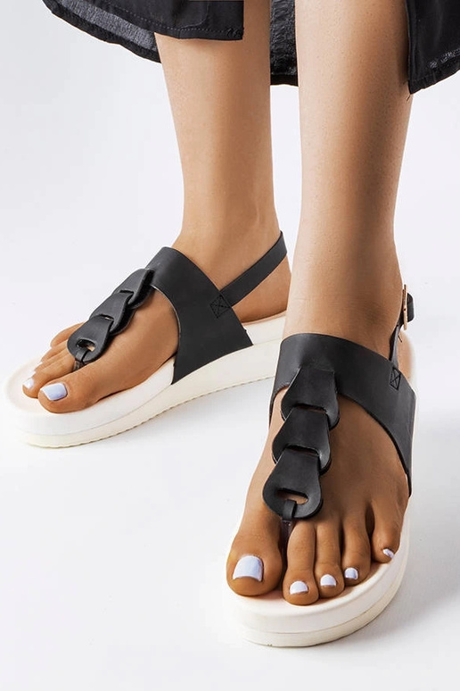 Čierne klinové sandále Castelletto