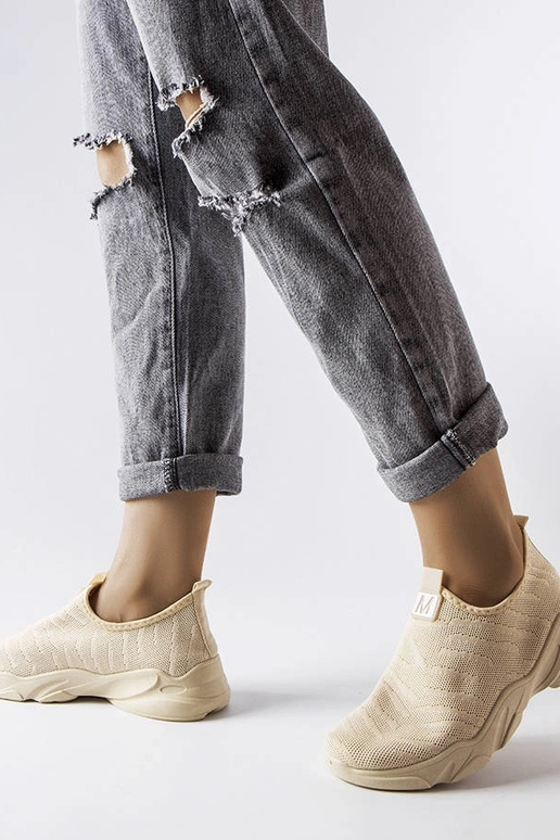 Béžová látková dámska športová obuv...