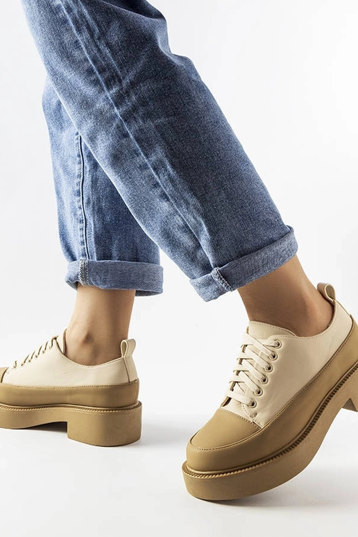 Tmavo béžové ploché topánky Merico