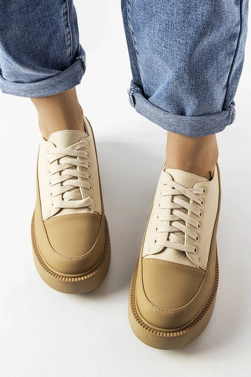 Tmavo béžové ploché topánky Merico