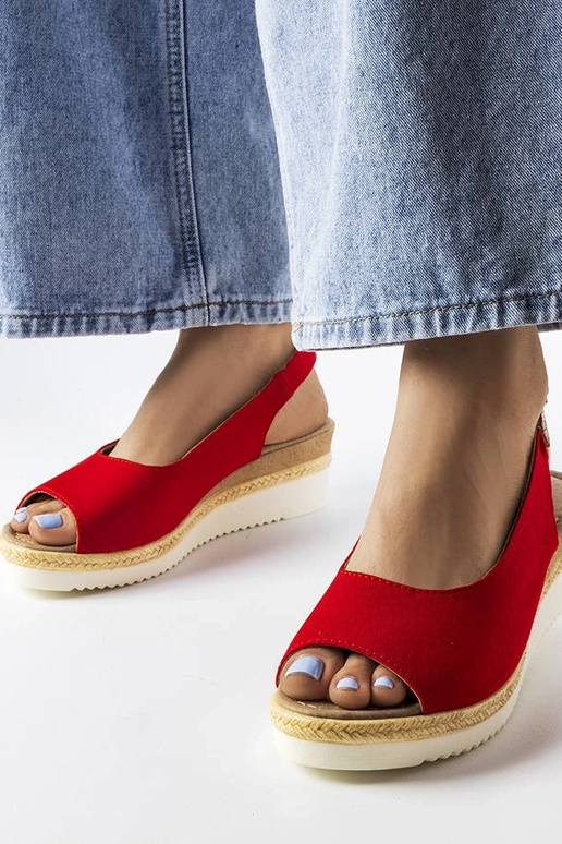 Červené sandále na platforme, „Big... Červené sandále na platforme, „Big...