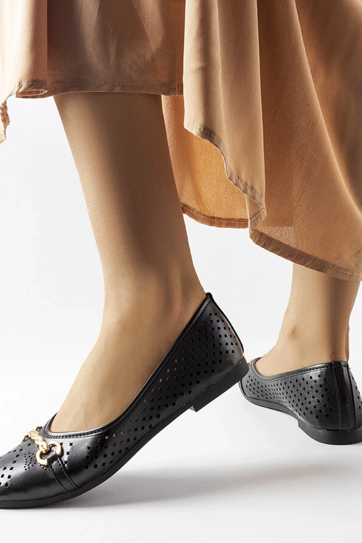 Čierne prelamované balerínky Schiavone