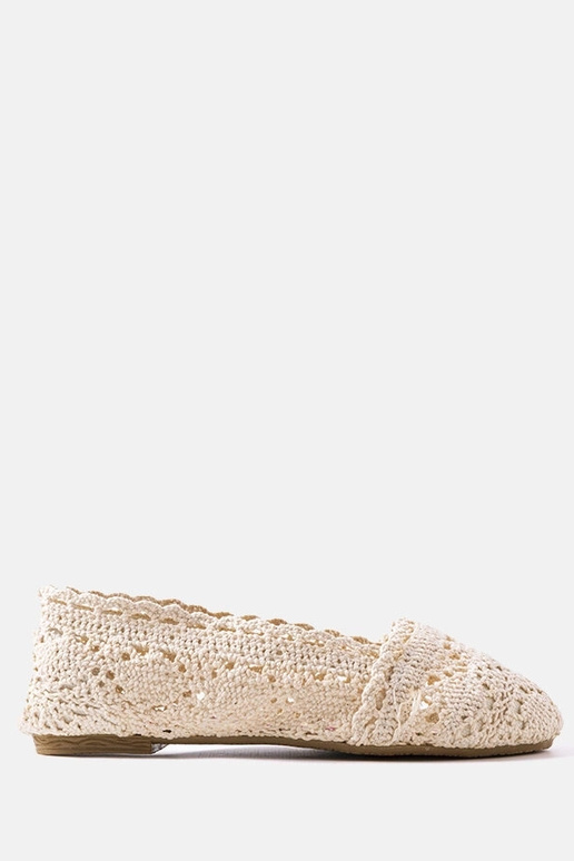 Béžové háčkované balerínky Lisa