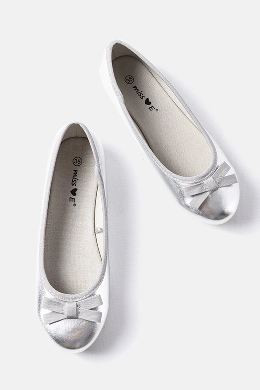 Strieborné lakované balerínky Fedro