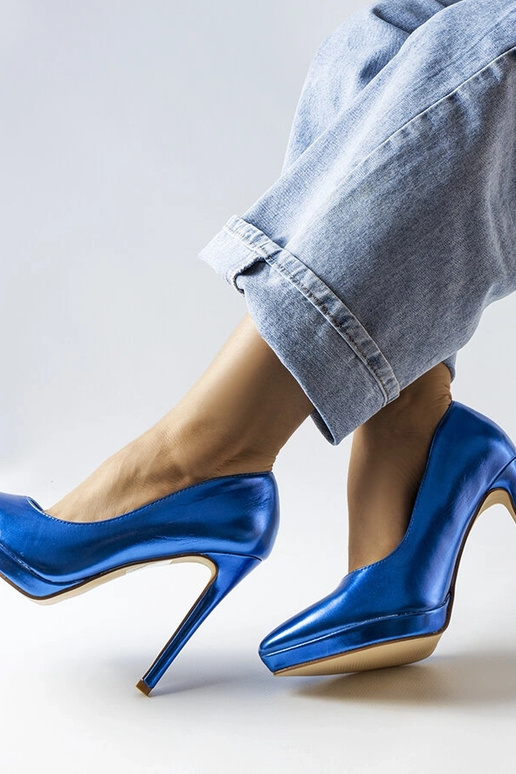 Kristin Blue Mirror Heels
