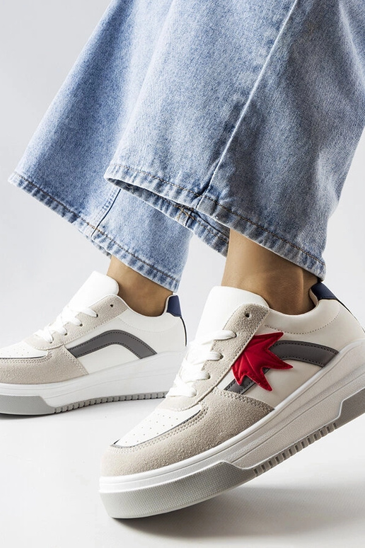 Biele športové topánky s umelým...