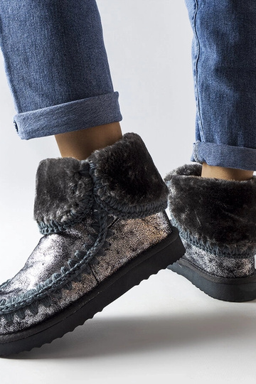 Sivé metalické zimné...