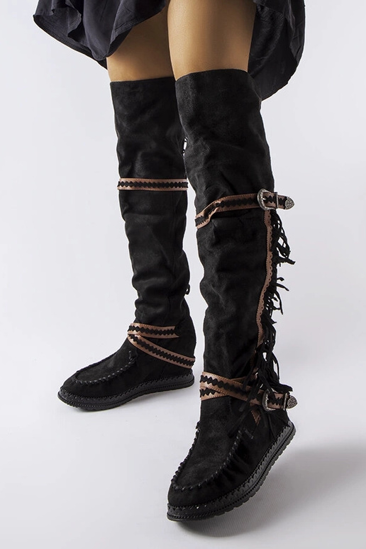 Čierne čižmy na kline Novella