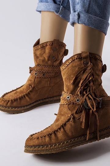 Hnedé čižmy na platforme,...