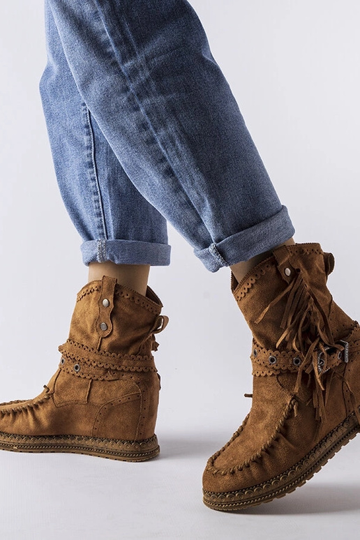 Hnedé čižmy na platforme, „Teodata"